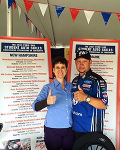 Amy and Robert Hight of John Force Racing . Ford Mustang Funny Cars