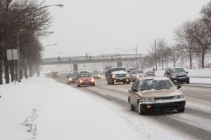 winter highway driving - shutter